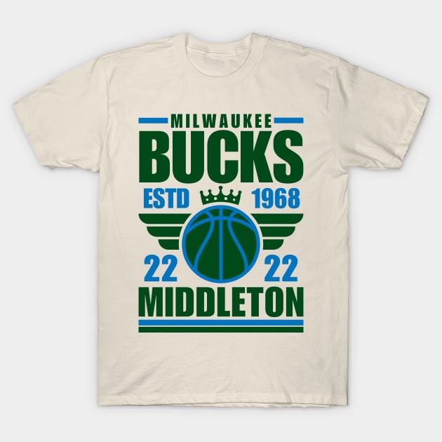 Milwaukee Bucks Middletonnn 22 Retro T-Shirt by ArsenBills